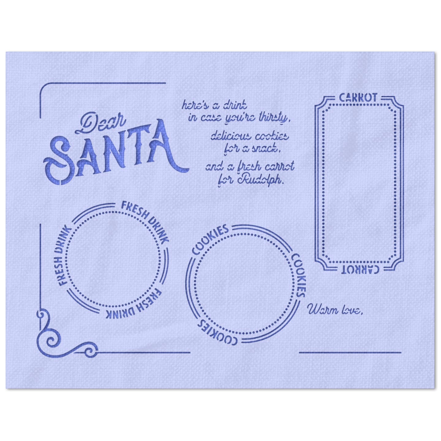 Dear Santa Tray Template Stencil