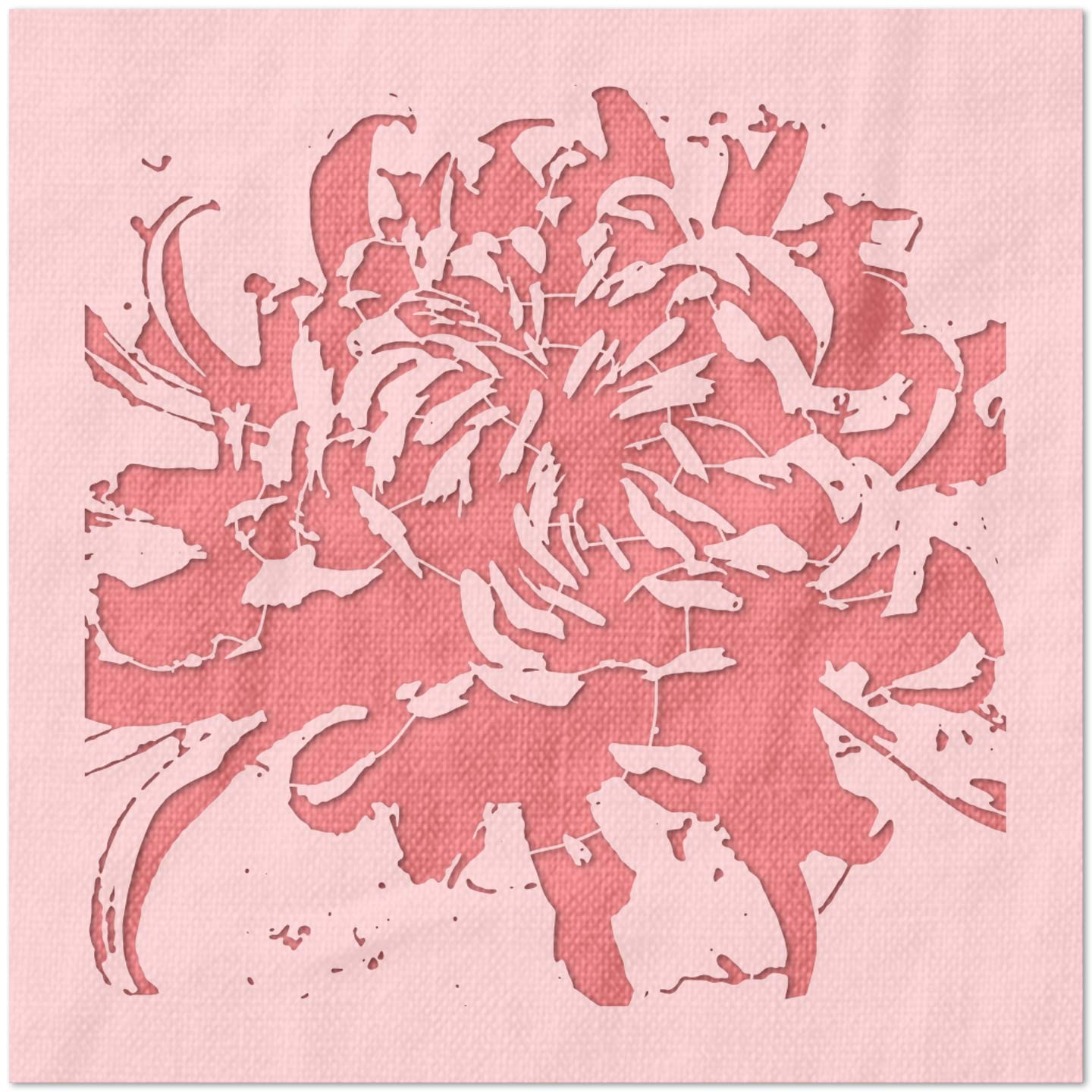 Detailed Blooming Chrysanthemum Stencil