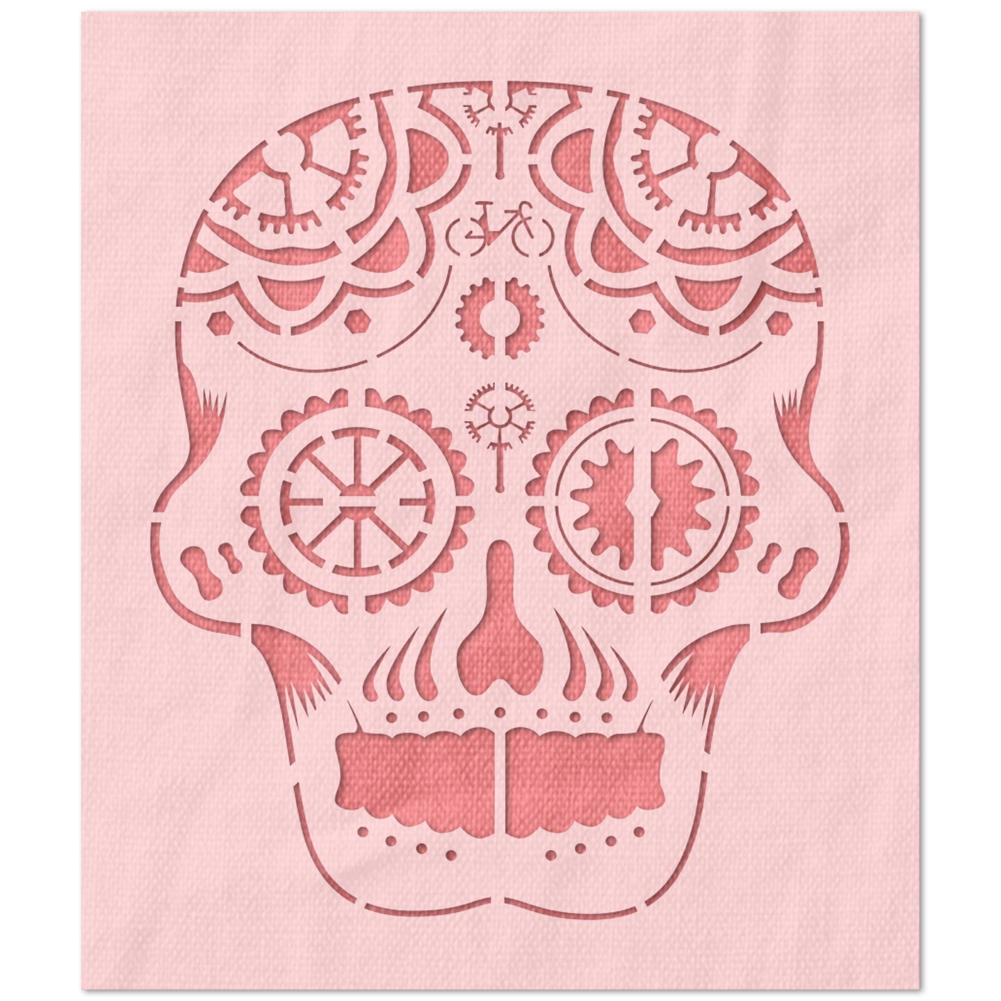 Dia De Los Muertos Skull Square Stencil | Stencil Stop