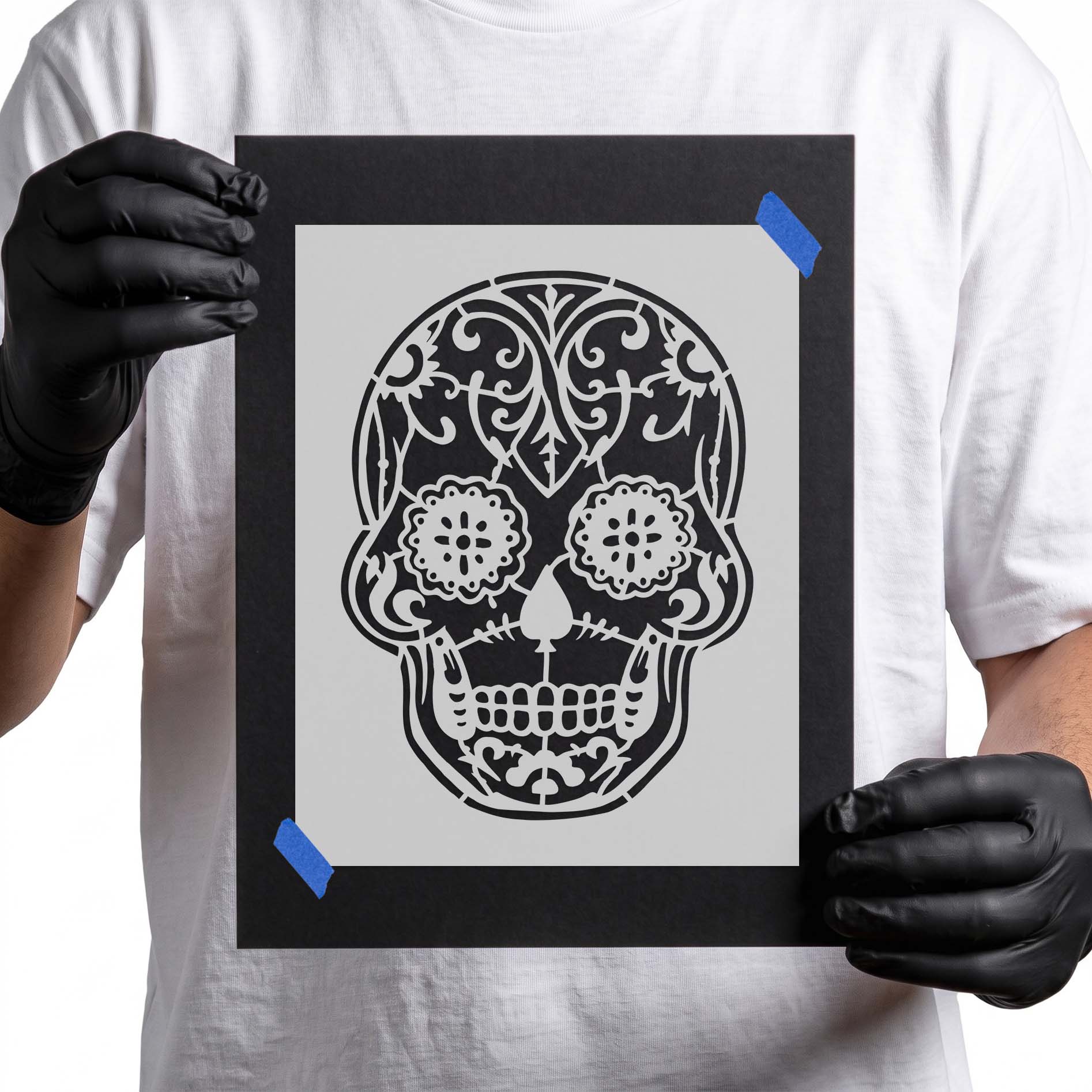 Dia de Los Muertos Skull Stencil