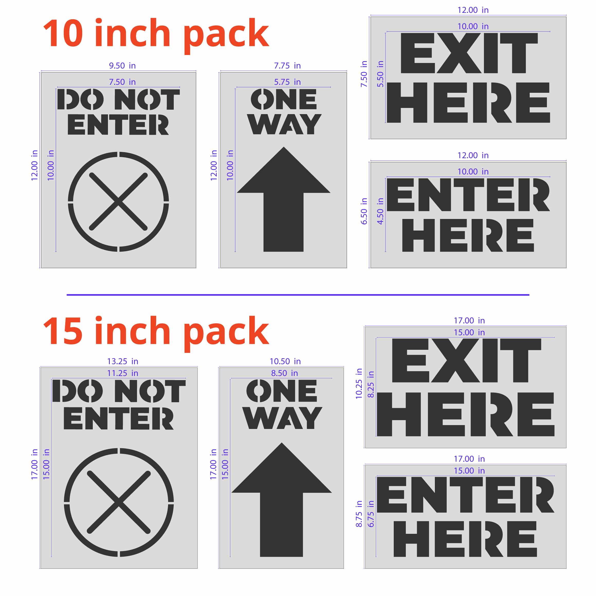 Directional Flow Sign Stencil Dimensions