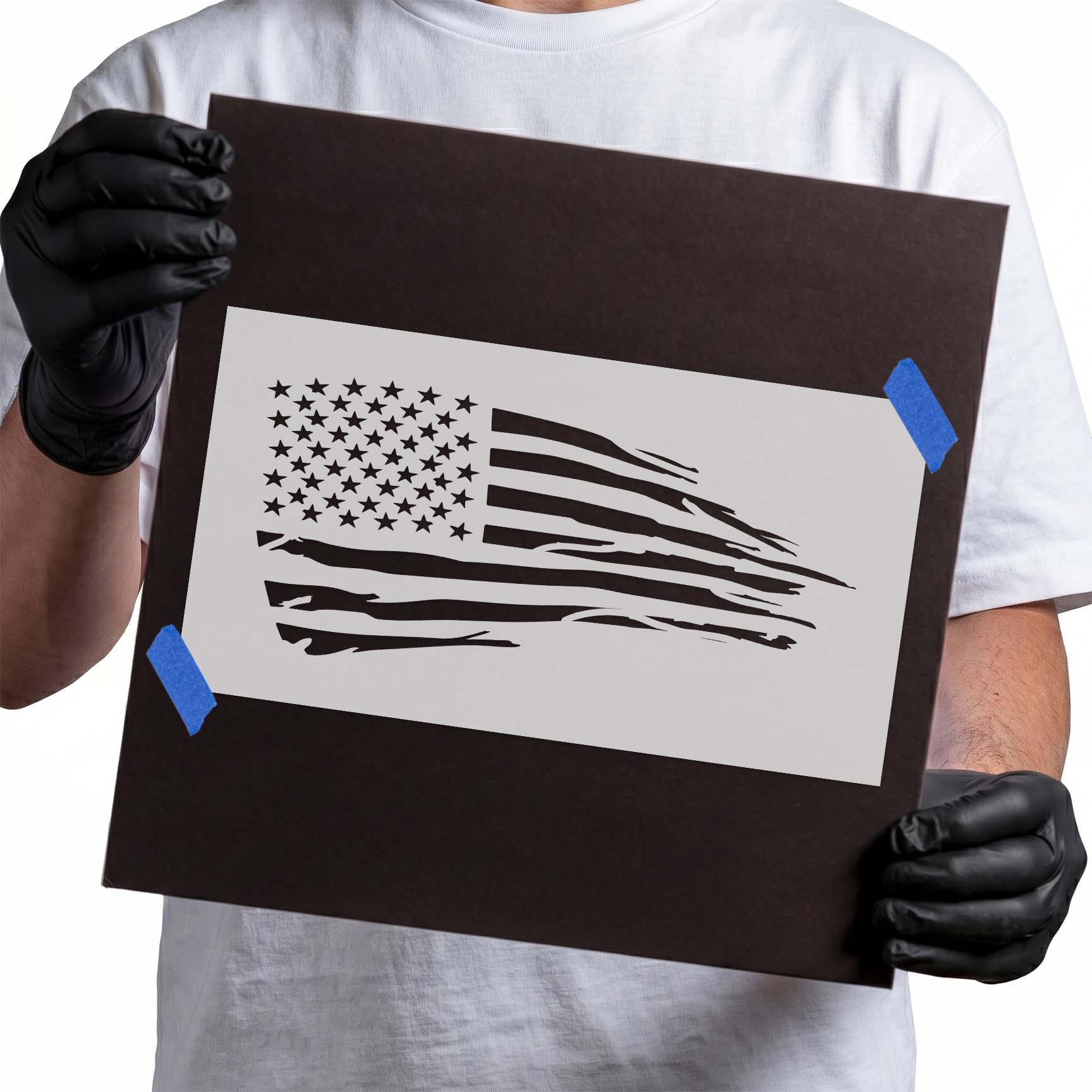 Distressed American Flag Stencil