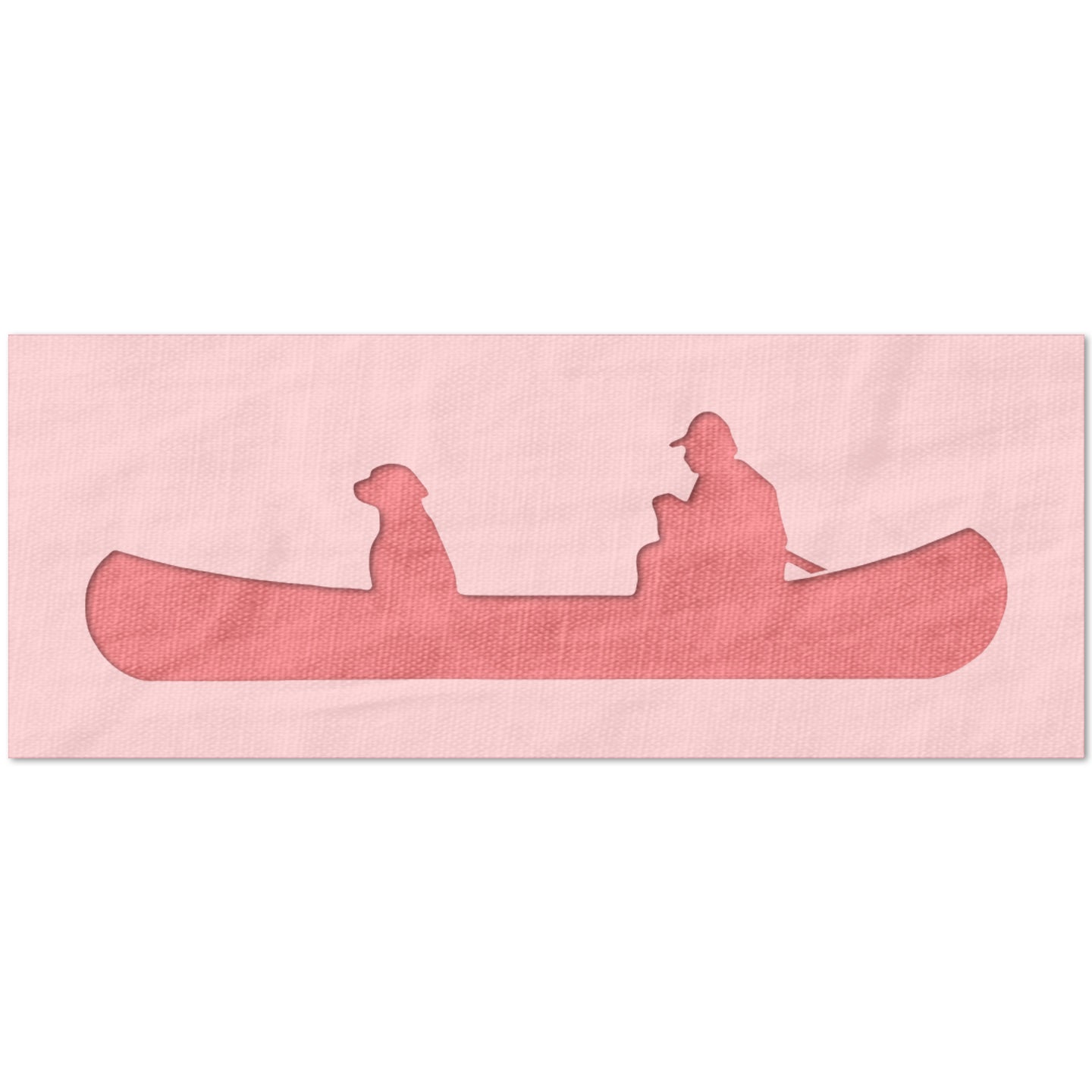 Dog and Man on Canoe Stencil