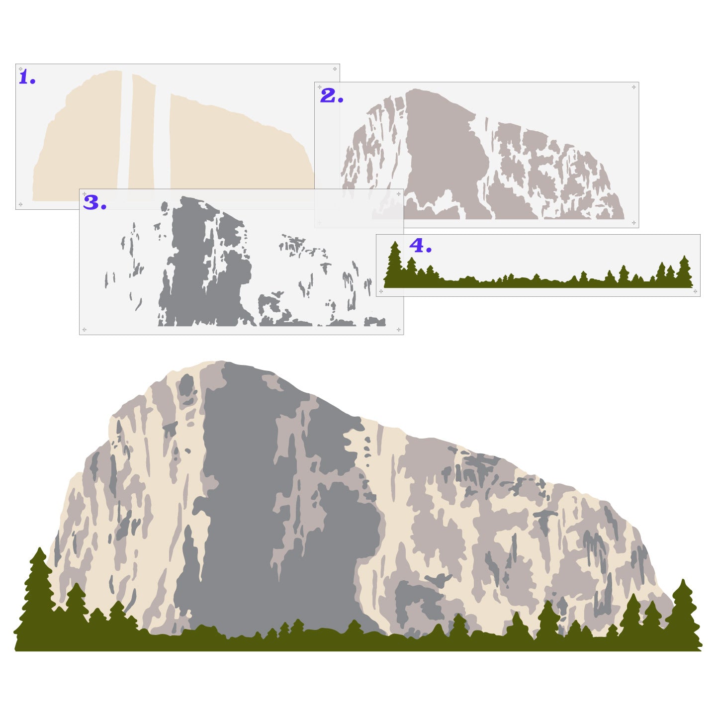 El Capitan Yosemite Mural Stencil Set