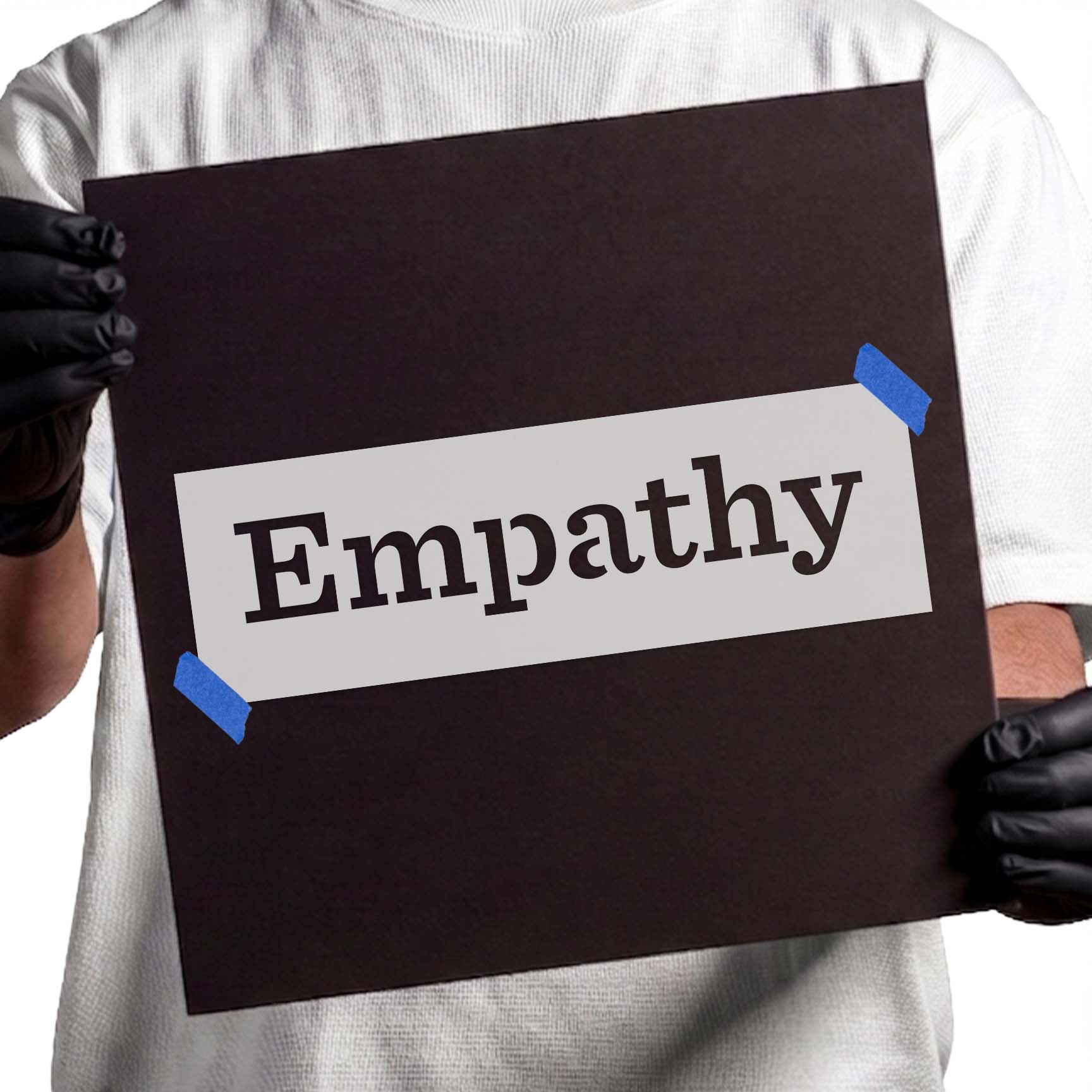 Empathy word stencil in bold serif lettering