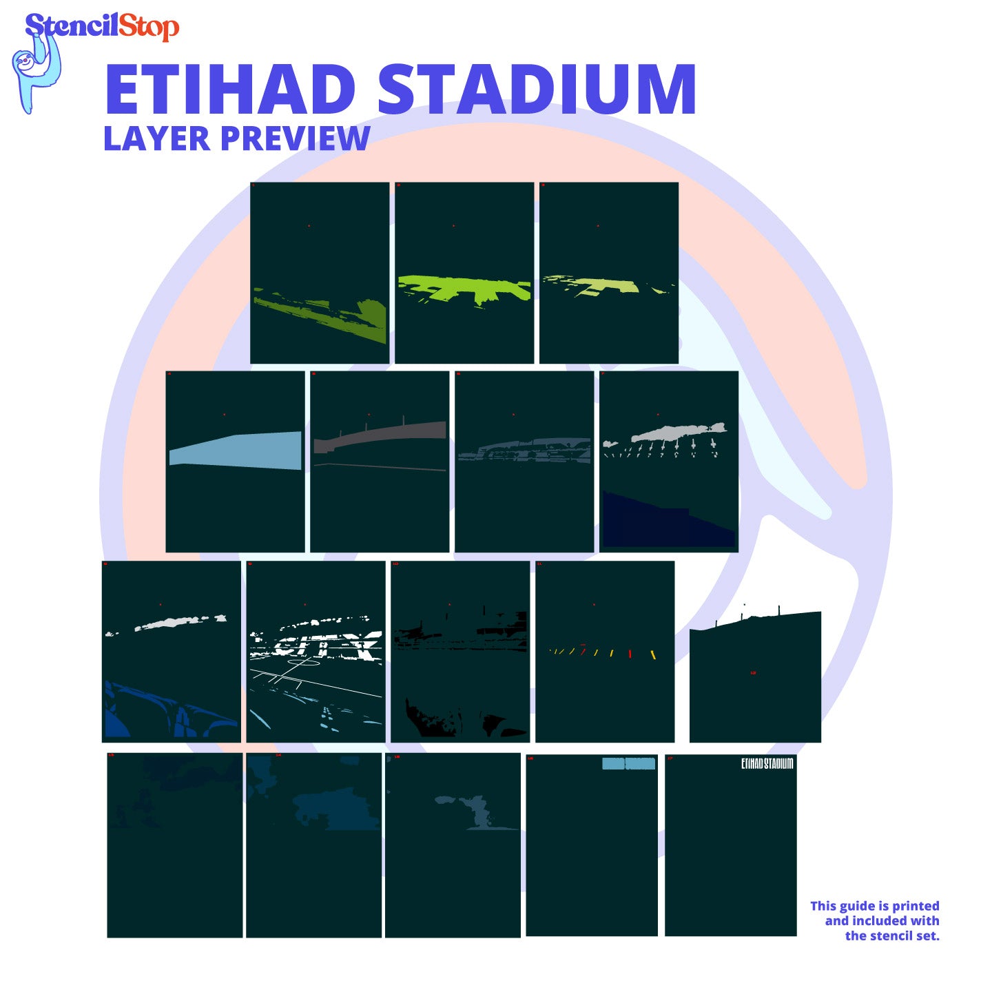 Etihad Stadium Layered Stencil Preview