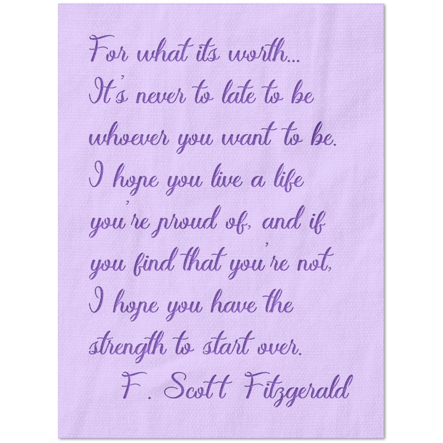 F Scott Fitgerald Quote Stencil