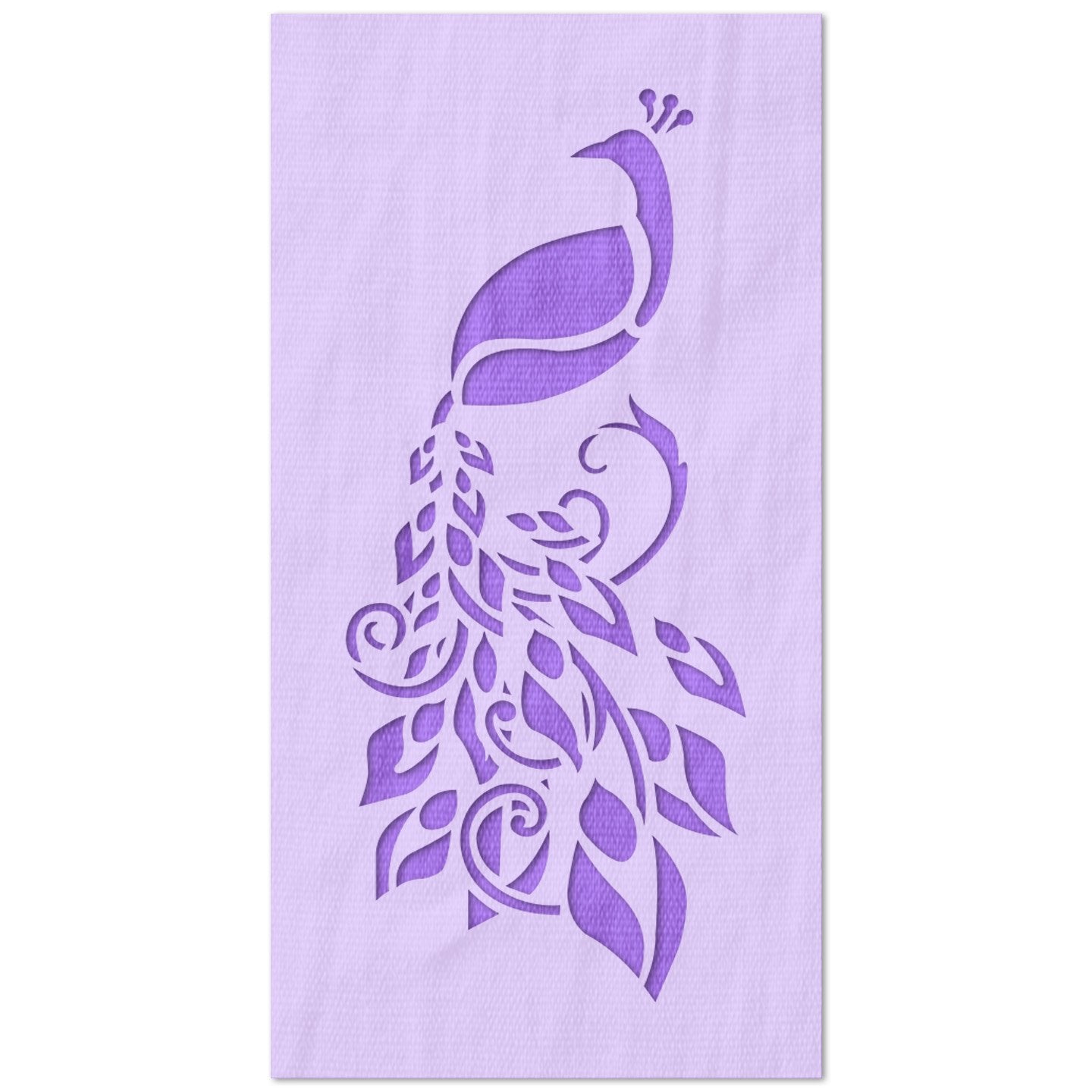 Feathery Peacock Stencil