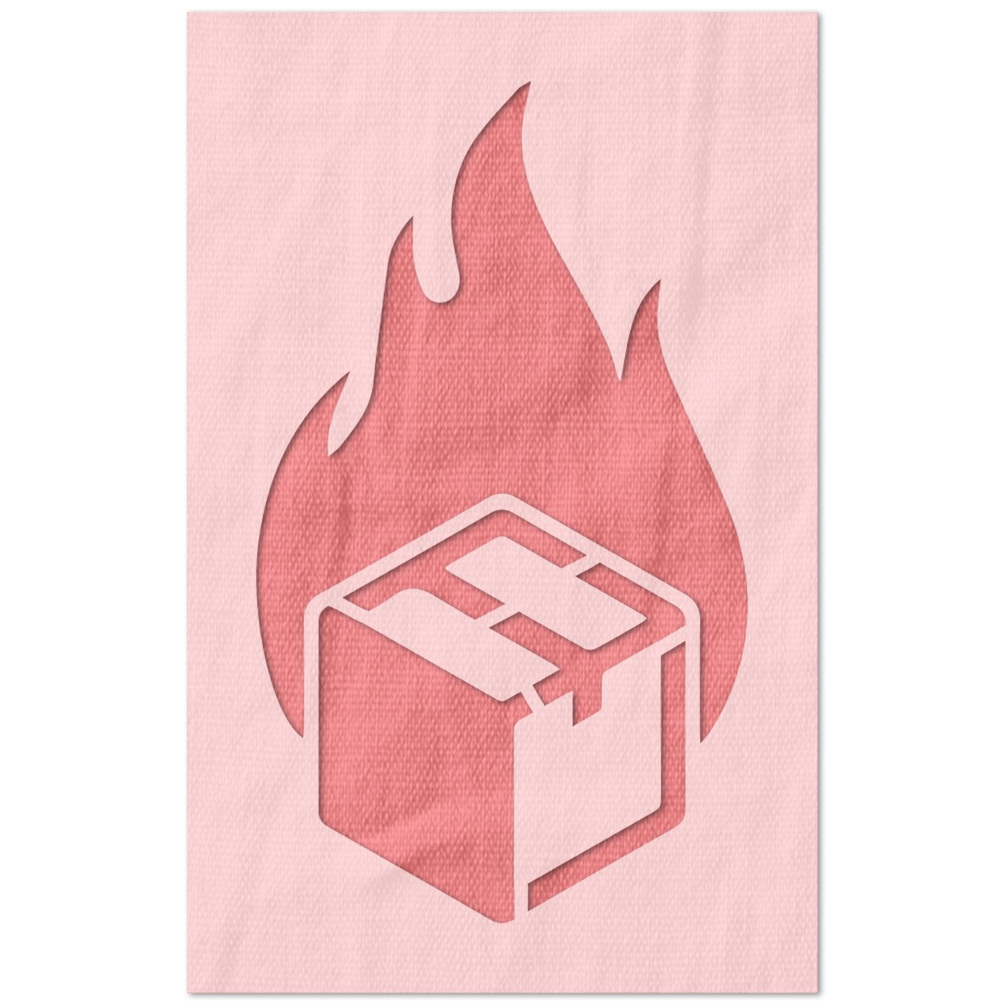 Flammable Box Symbol Stencil
