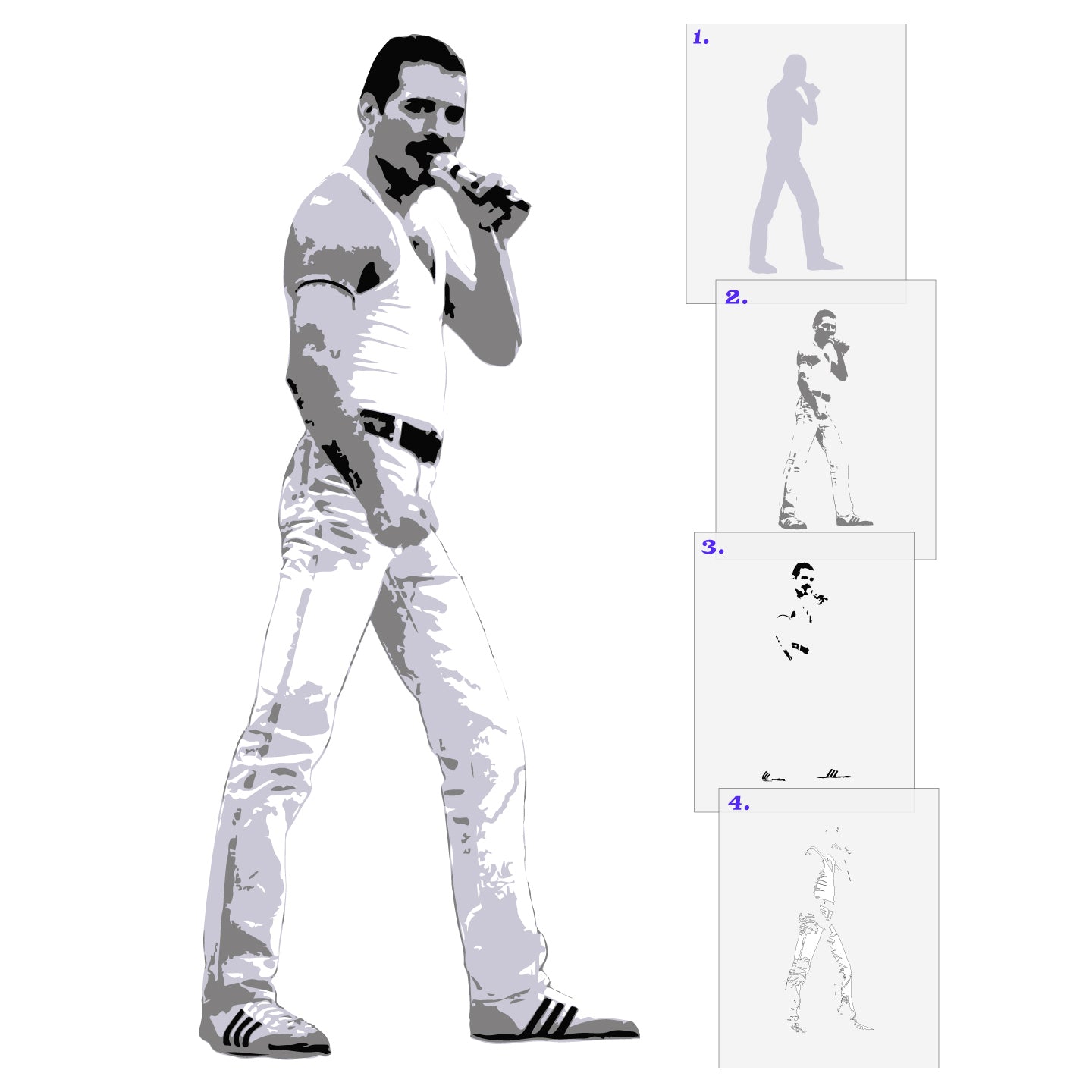 Freddy Mercury Stencil Set