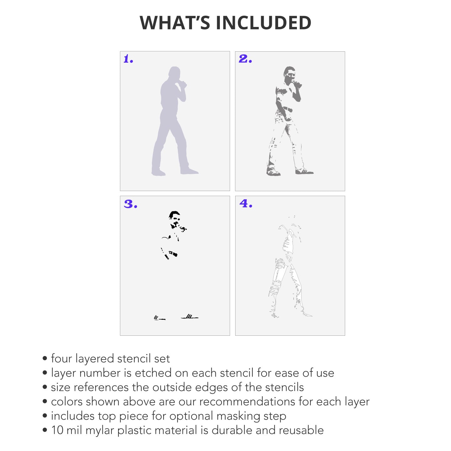 Freddie Mercury Stencil Set What's Included