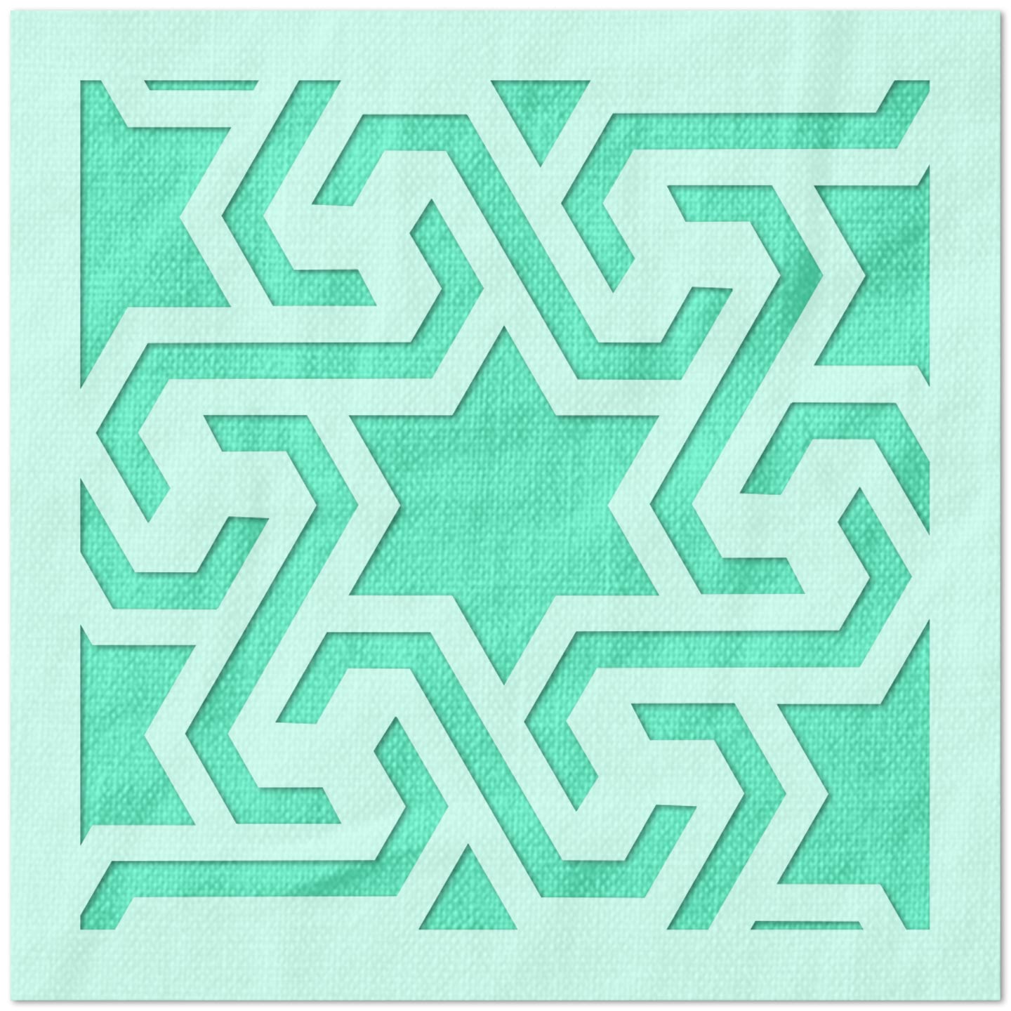 Geometric Star Tile Stencil