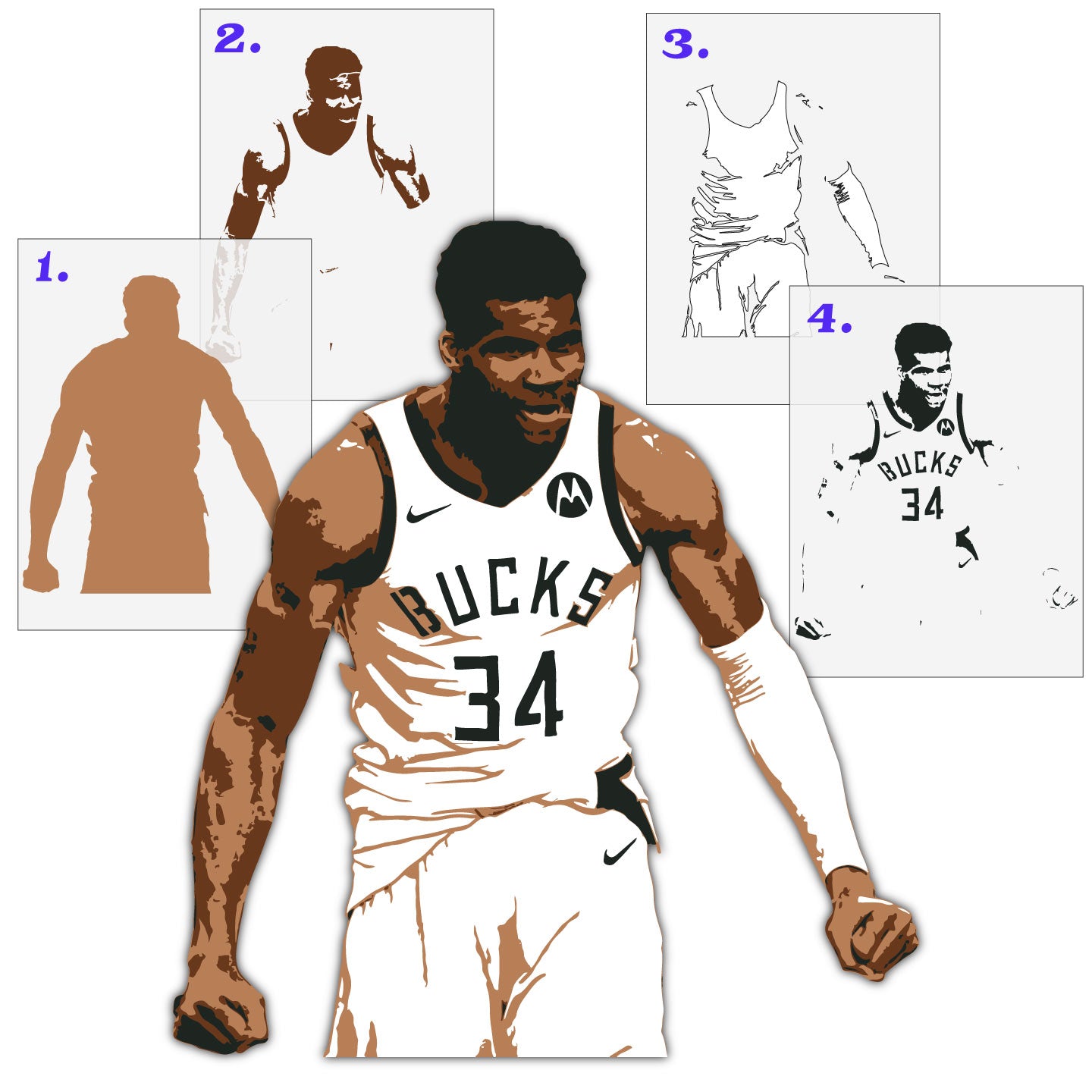 Giannis Antetokounmpo Layered Stencil Set