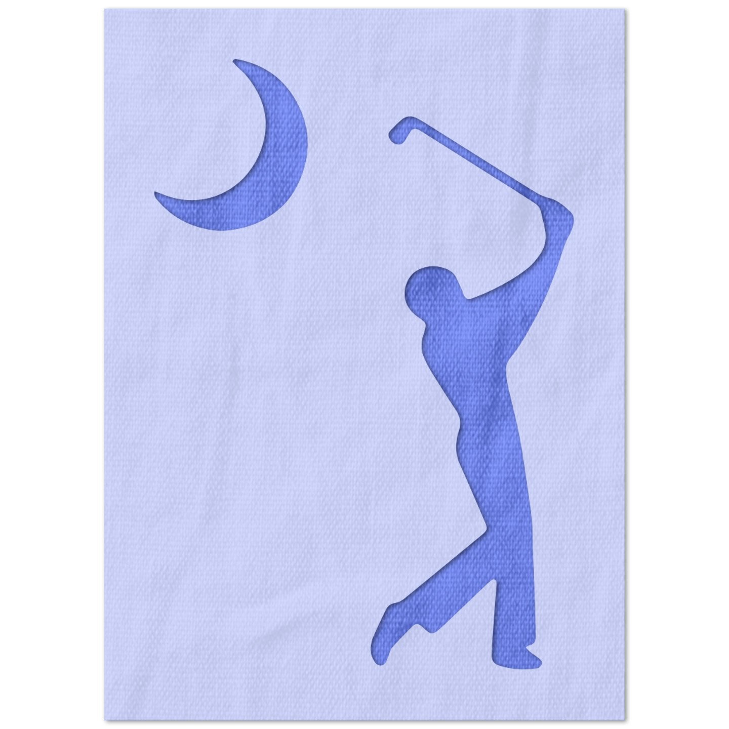 Golfer and Moon Stencil