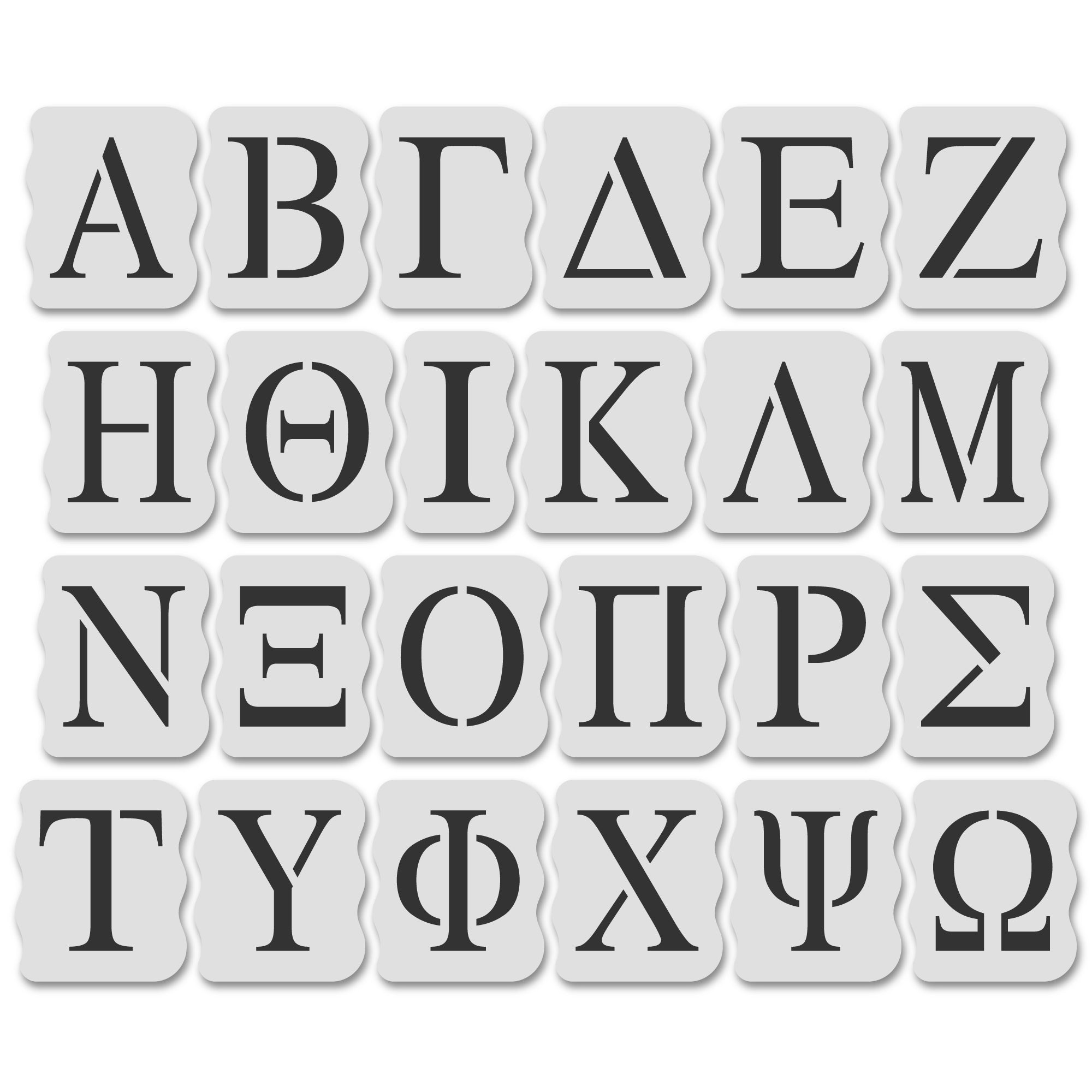 Stencil Ease Greek Lettering Alphabet Stencils, 2 inch Letters, 10 mil