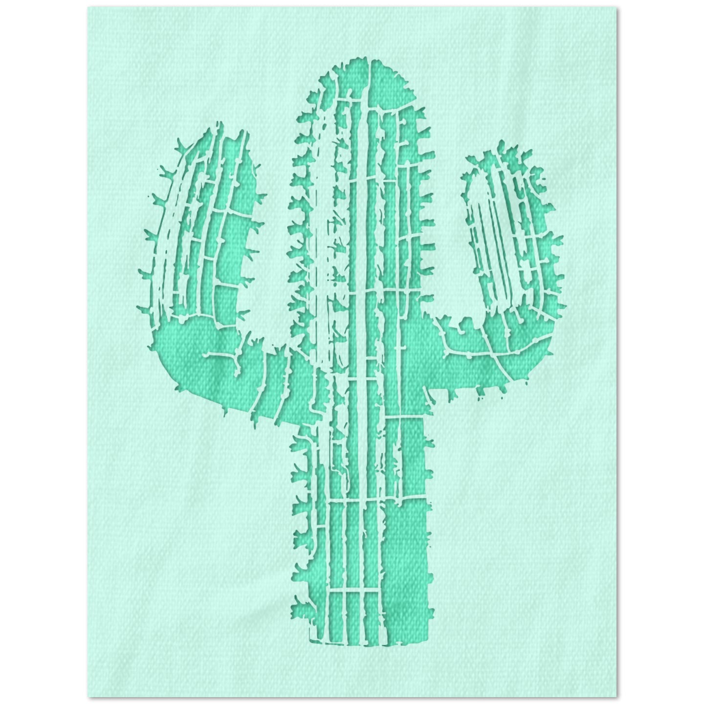 Gritty Saguaro Cactus Stencil - 8.75 x 12 inches