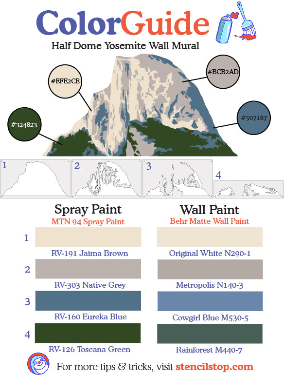 Half Dome Color Guide