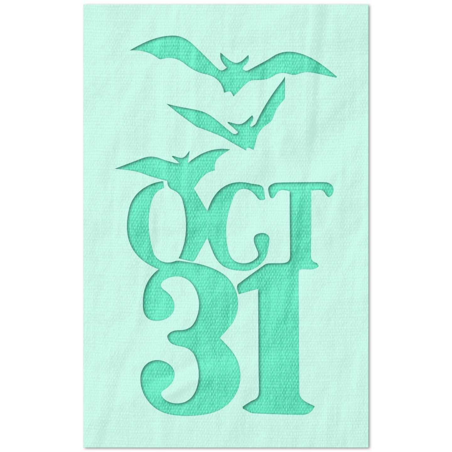 Halloween Date with Bats Stencil
