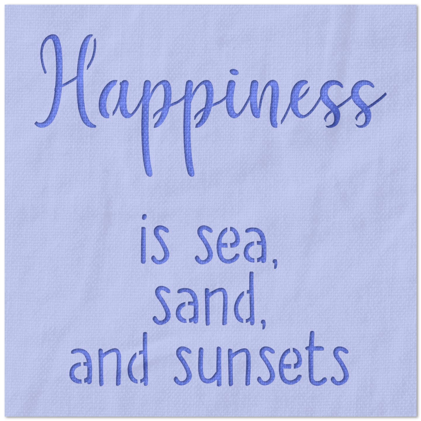 Happiness Sand Sea Sunsets Stencil