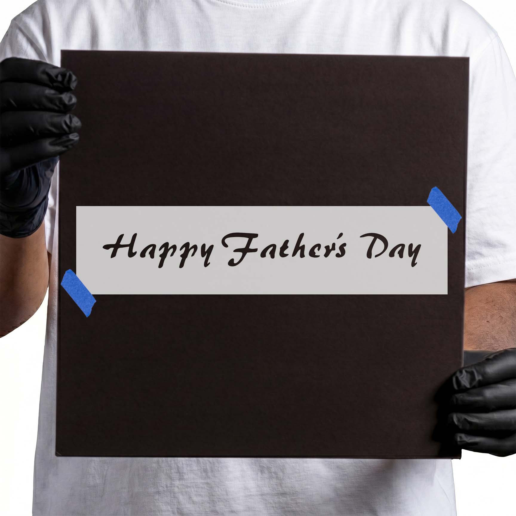Happy Father's Day script text stencil