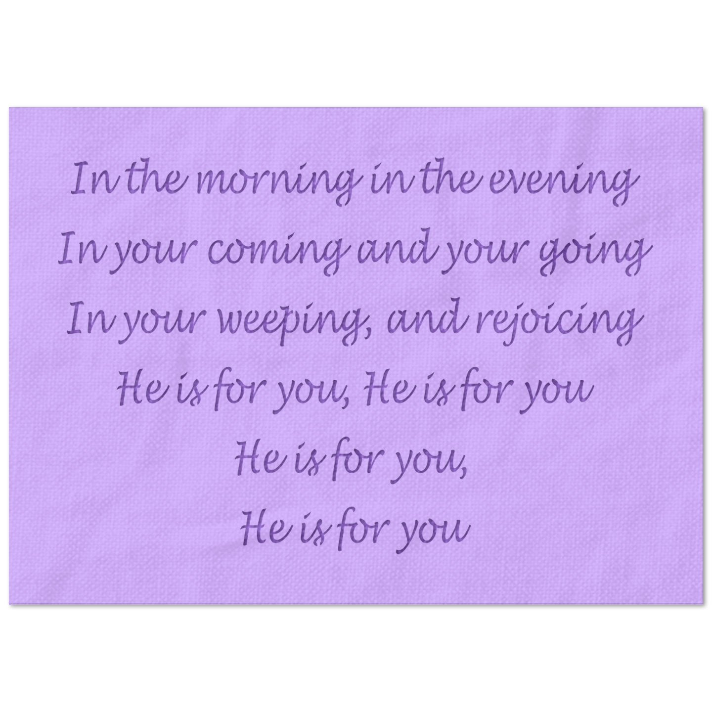 He is for You Blessing Lyrics Stencil
