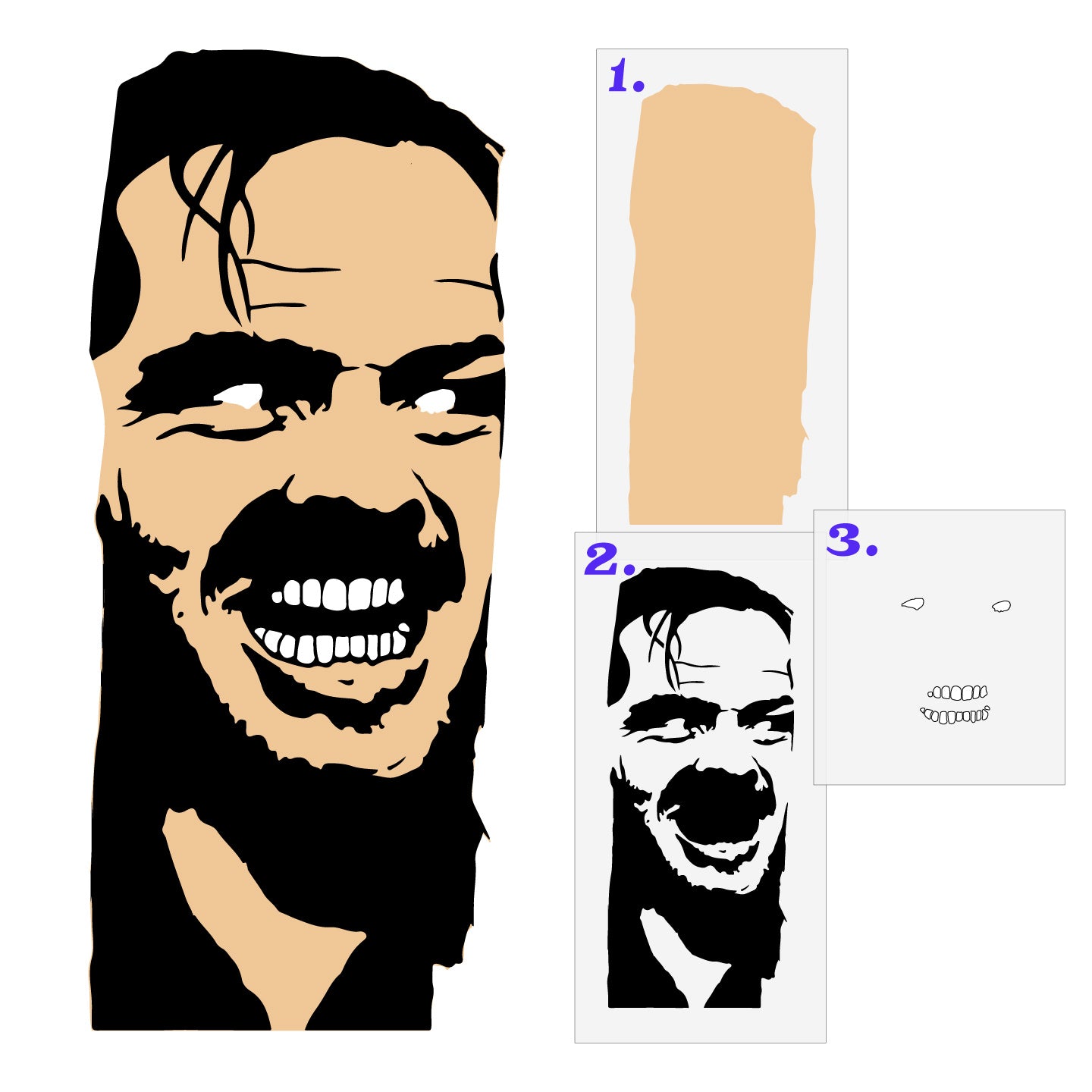 Here's Johnny 3 Layer Stencil Set