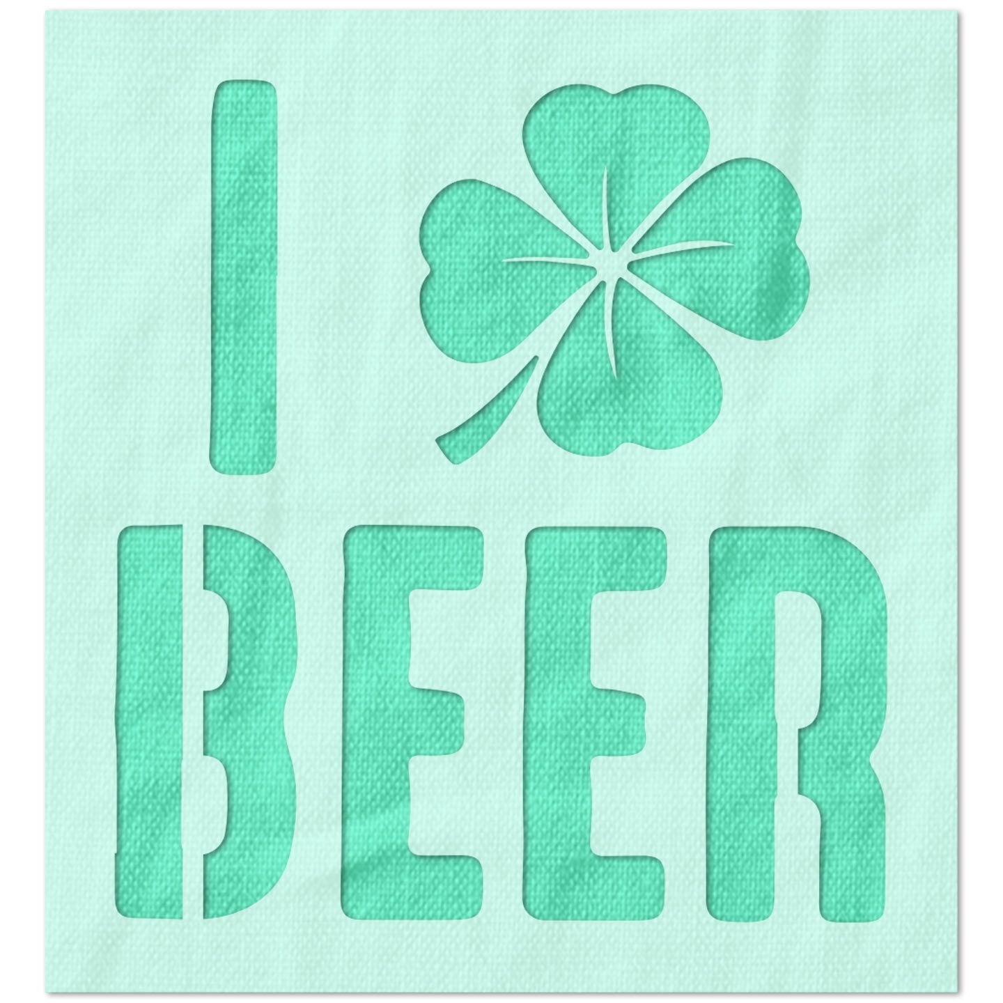 I Love Beer Shamrock Stencil