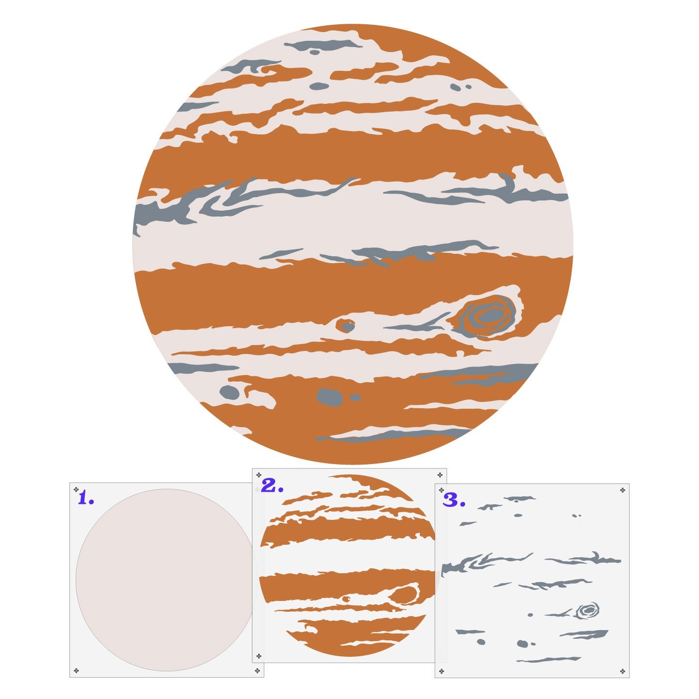 Jupiter Wall Mural Stencil Set