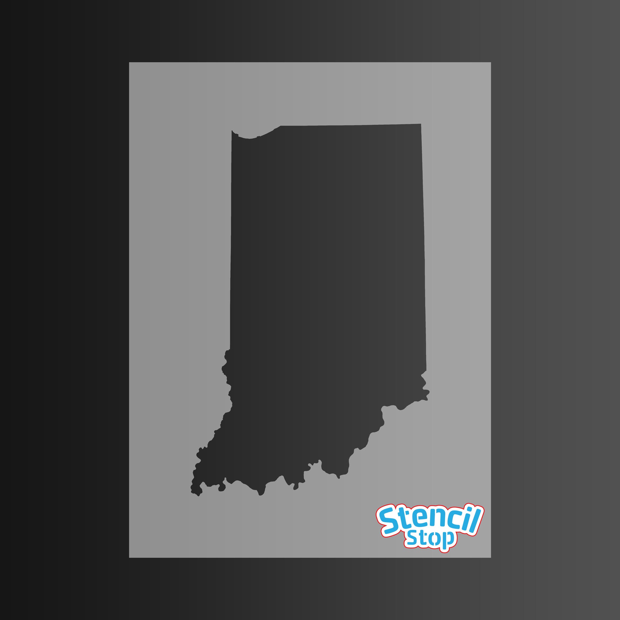 State of Indiana Shape Stencil