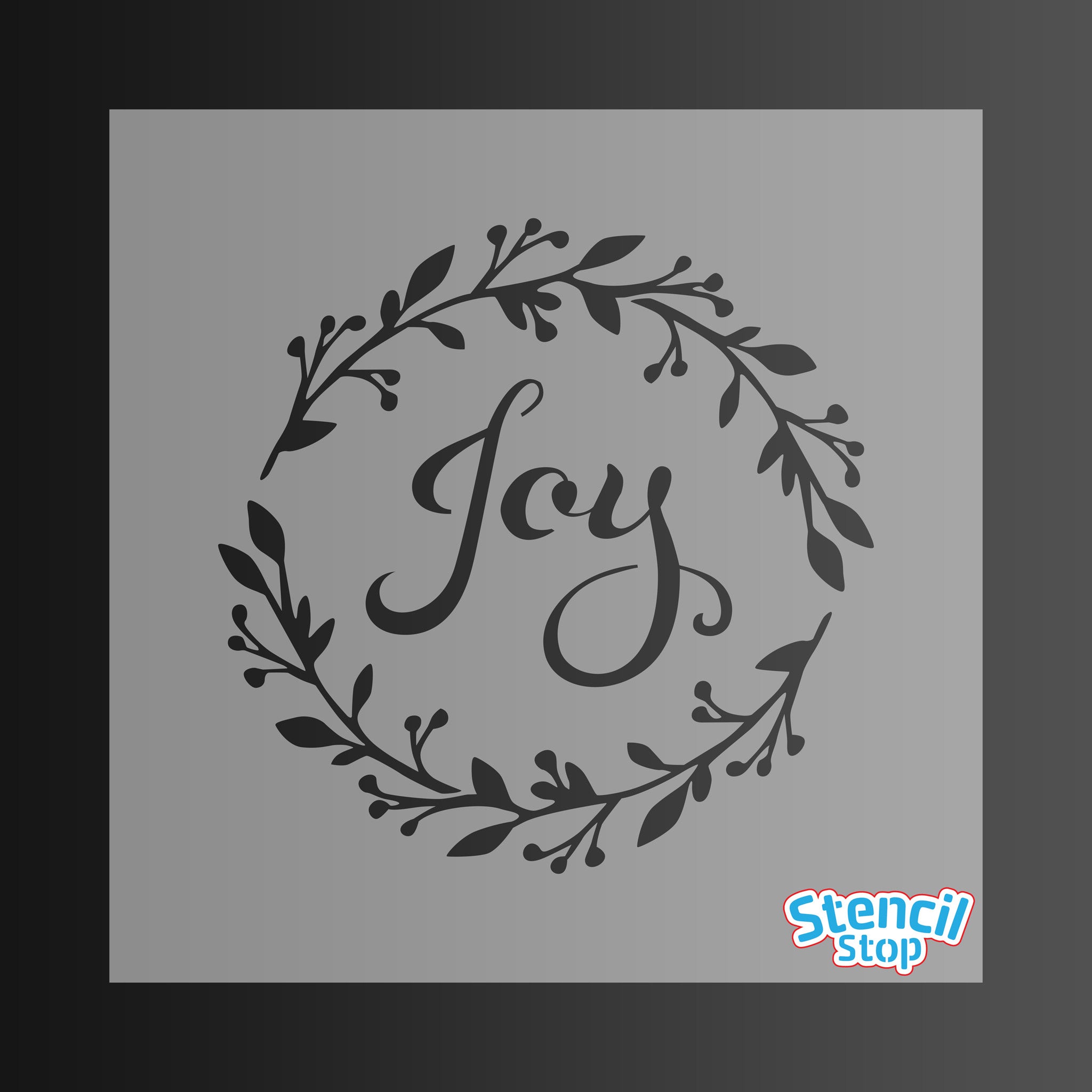 Joy Wreath Christmas Stencil
