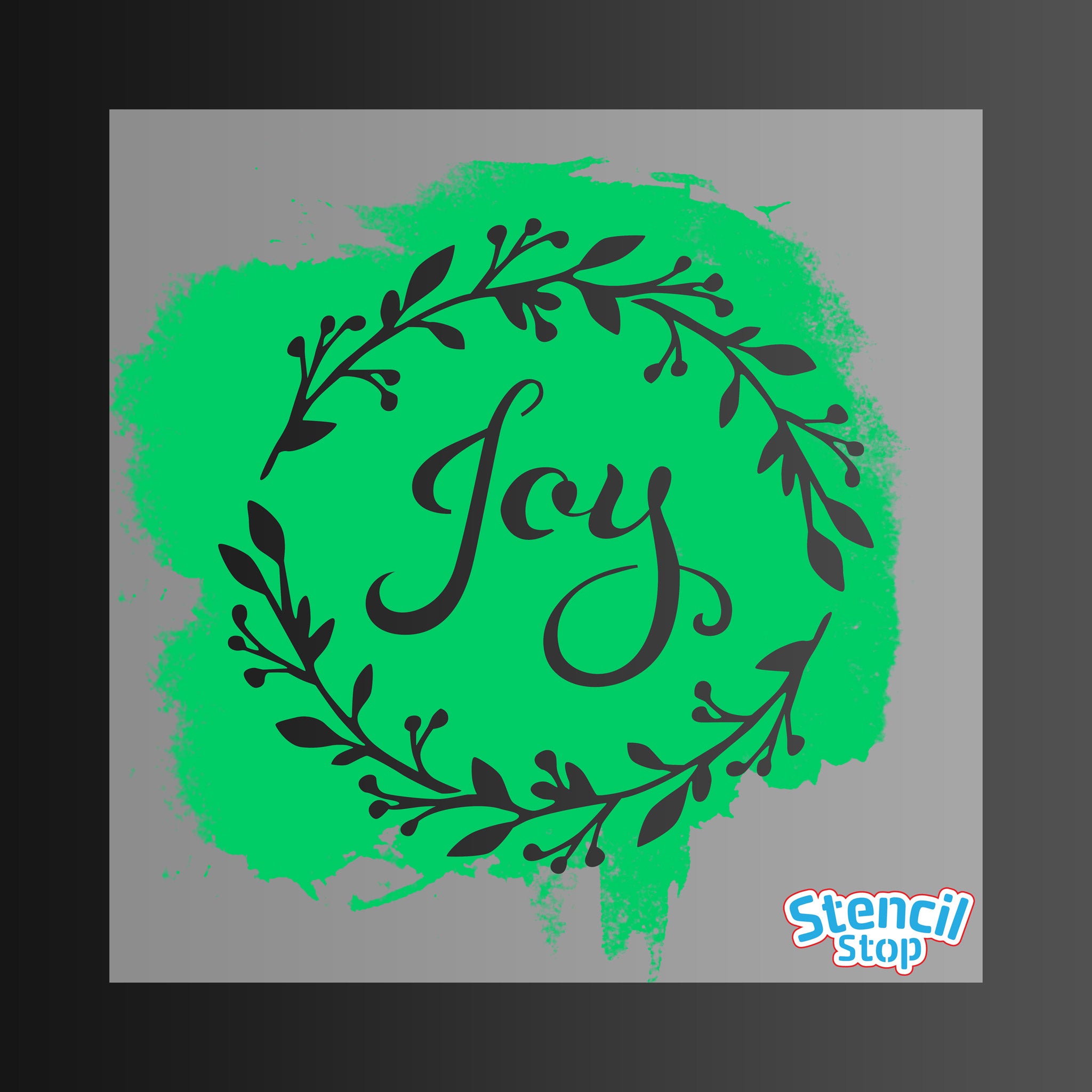 Joy Wreath Christmas Stencil