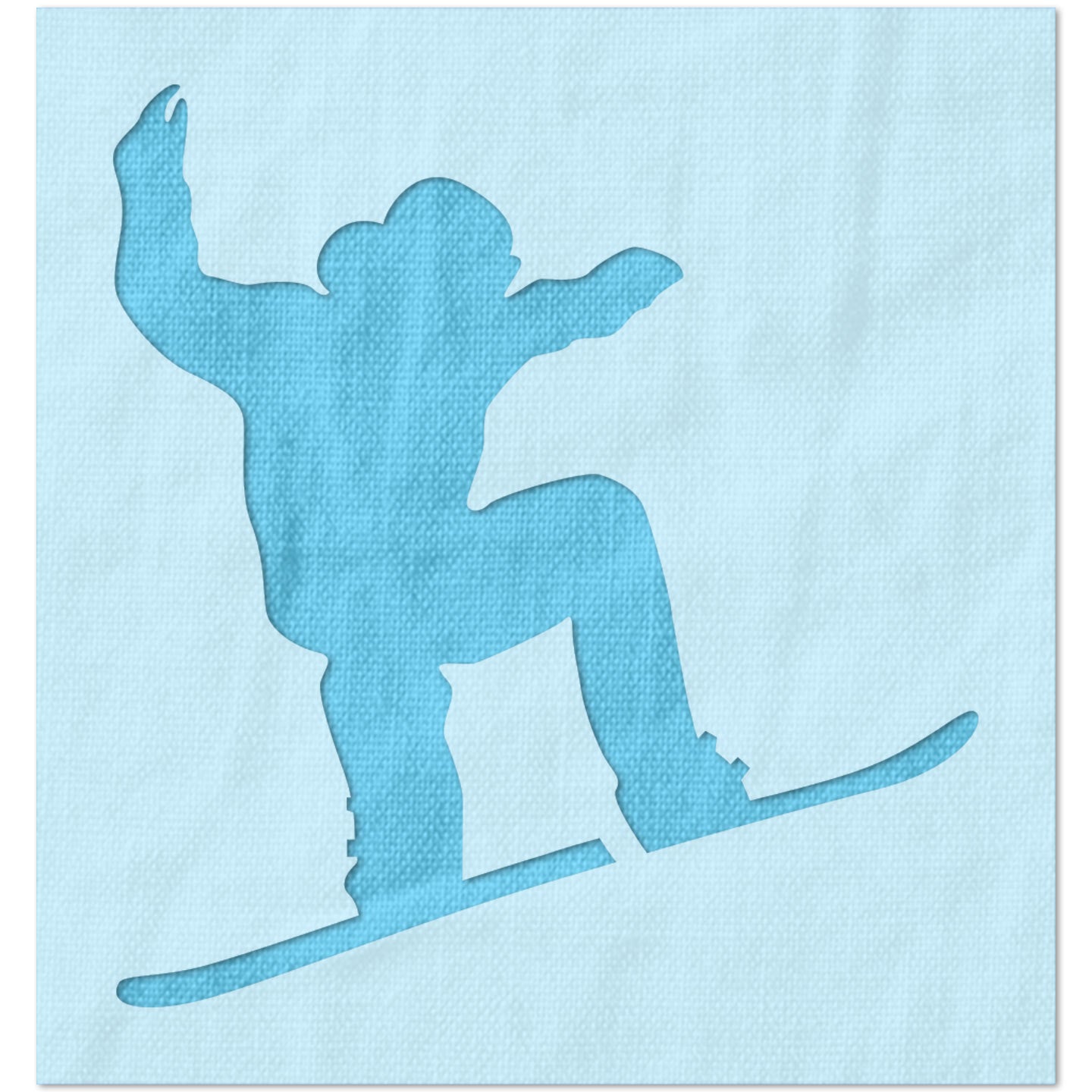 Jumping Snowboarder Stencil