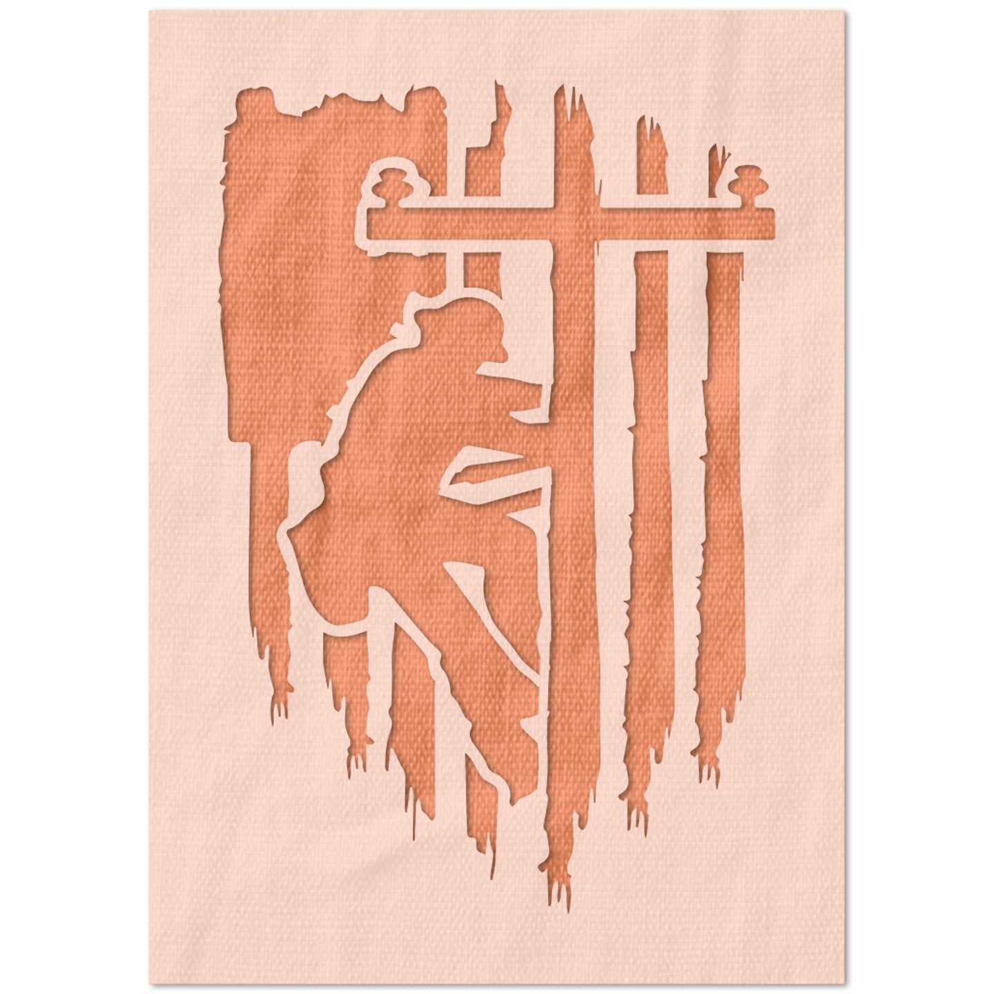 Lineman with American Flag Stencil