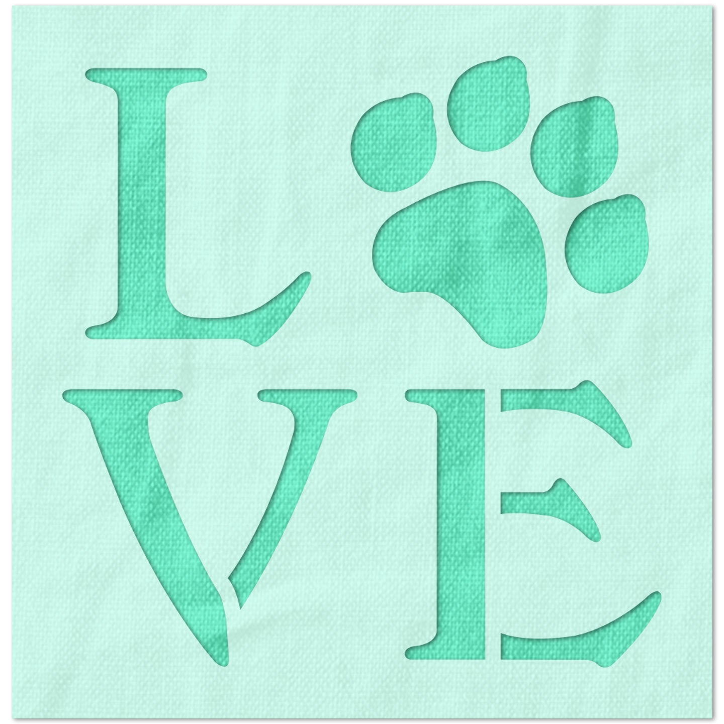 Love with Paw Stencil