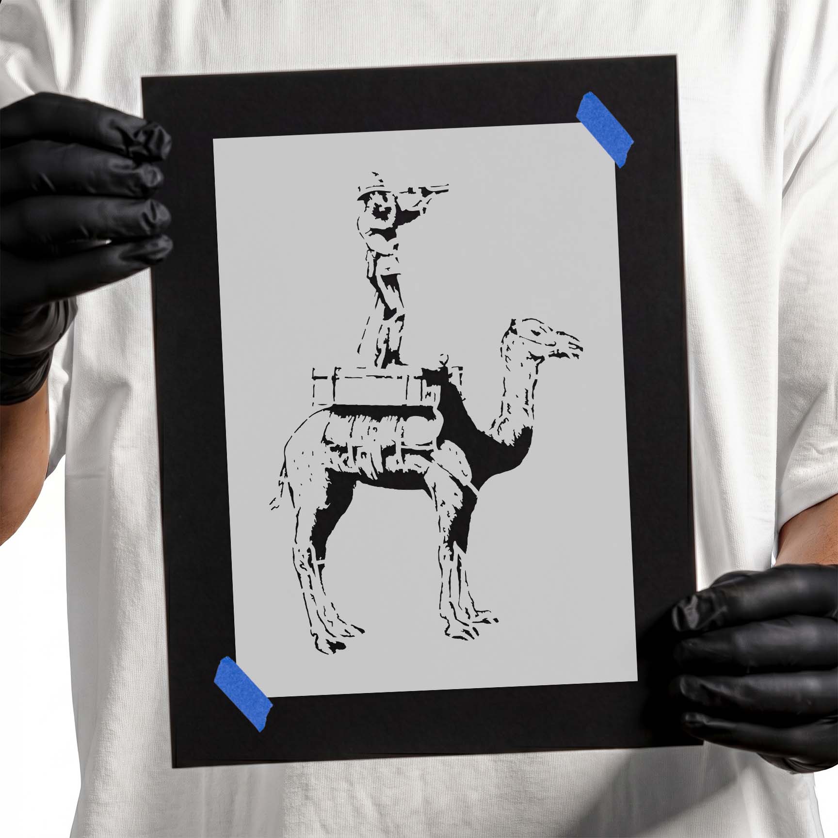 Man on Camel Stencil
