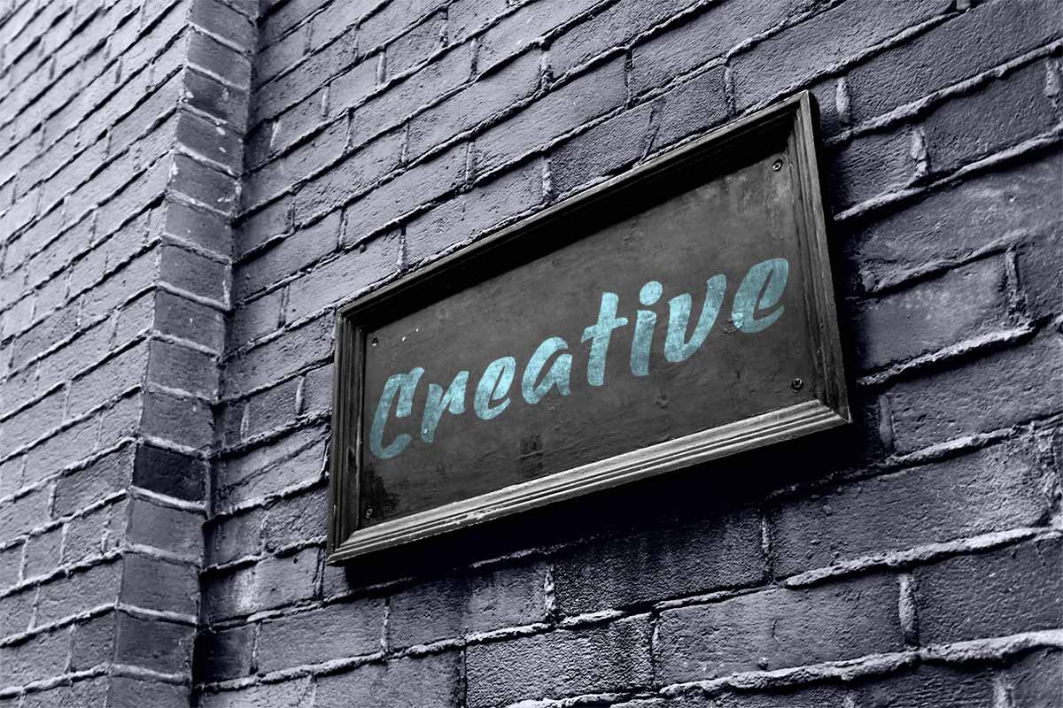 Creative sign made with marker font