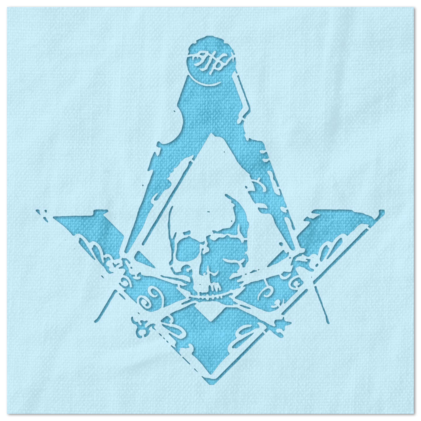 Masonic Skull and Crossbones Stencil