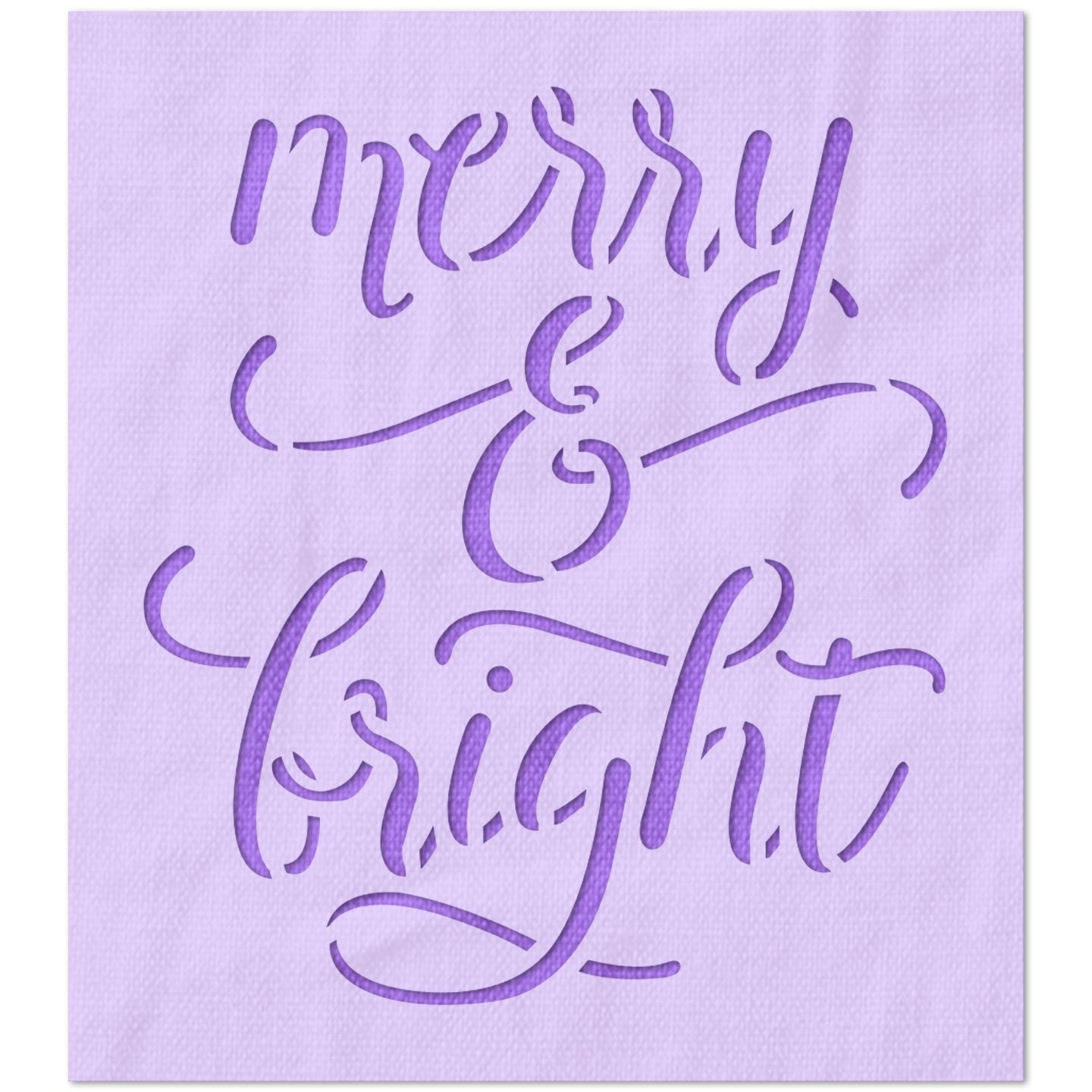Merry and Bright Script Stencil