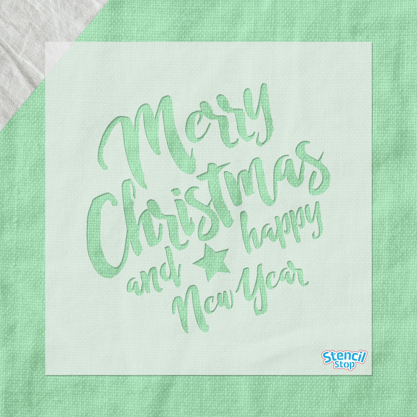 Merry Christmas and Happy New Year Stencil