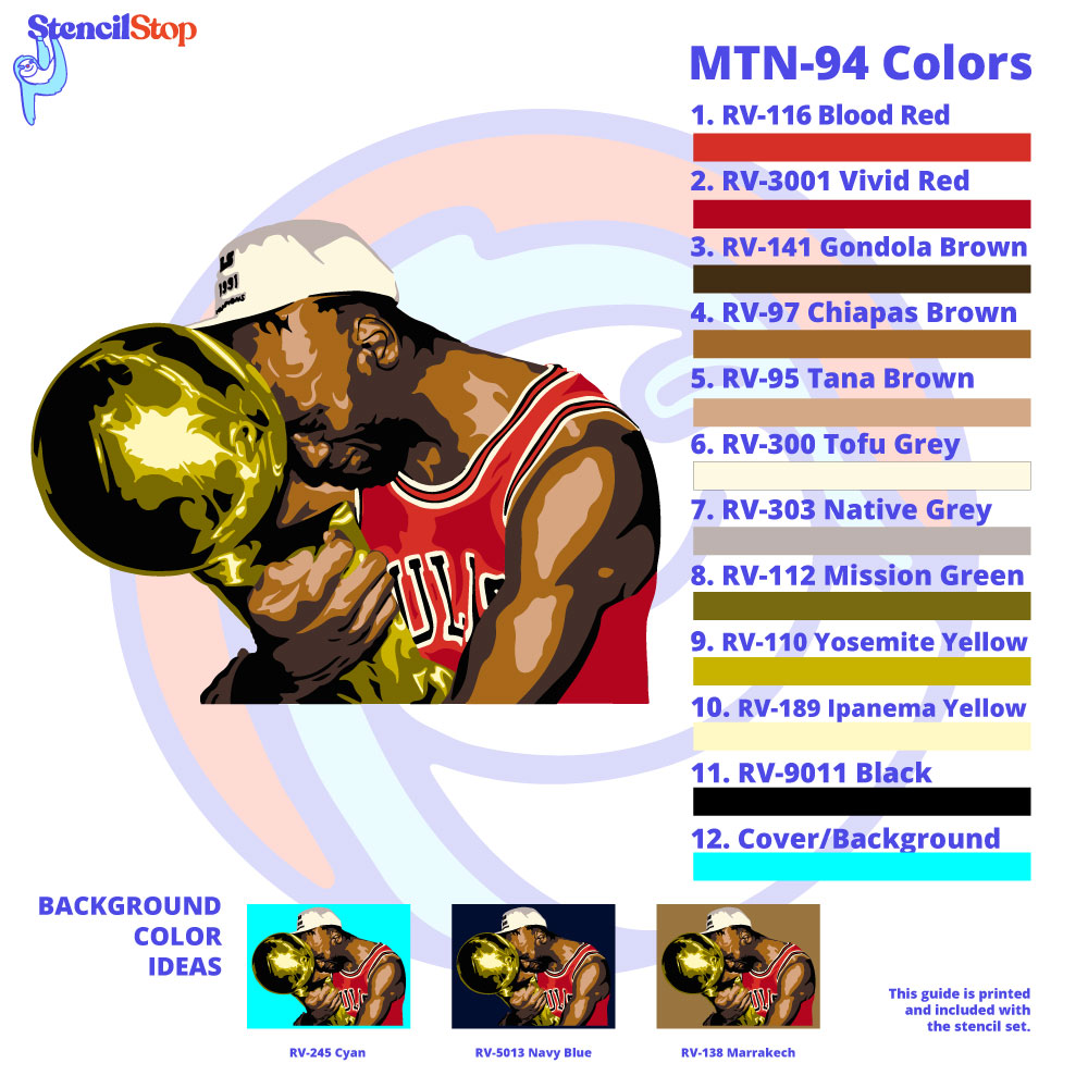 Michael Jordan Layered Stencil Color Guide