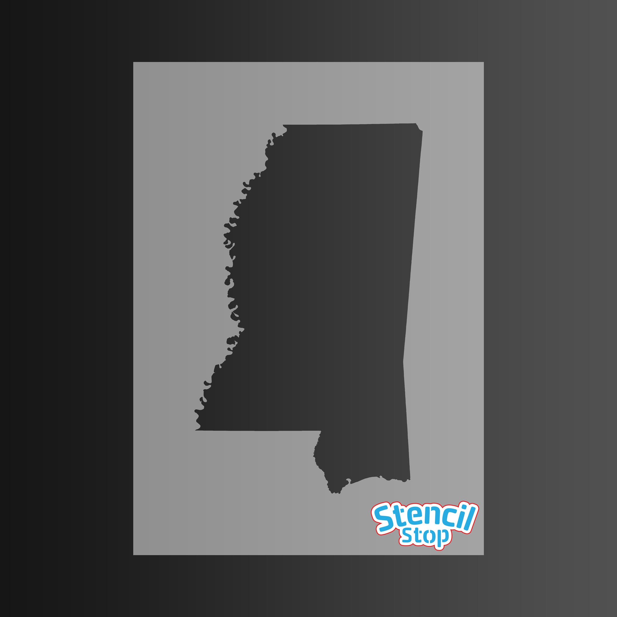 State of Mississippi Shape Stencil