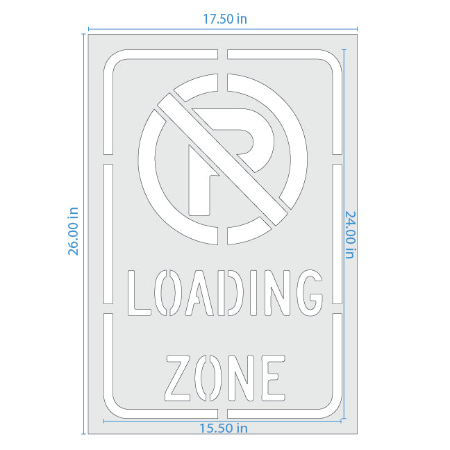 No Parking Loading Zone Symbol Sign Stencil