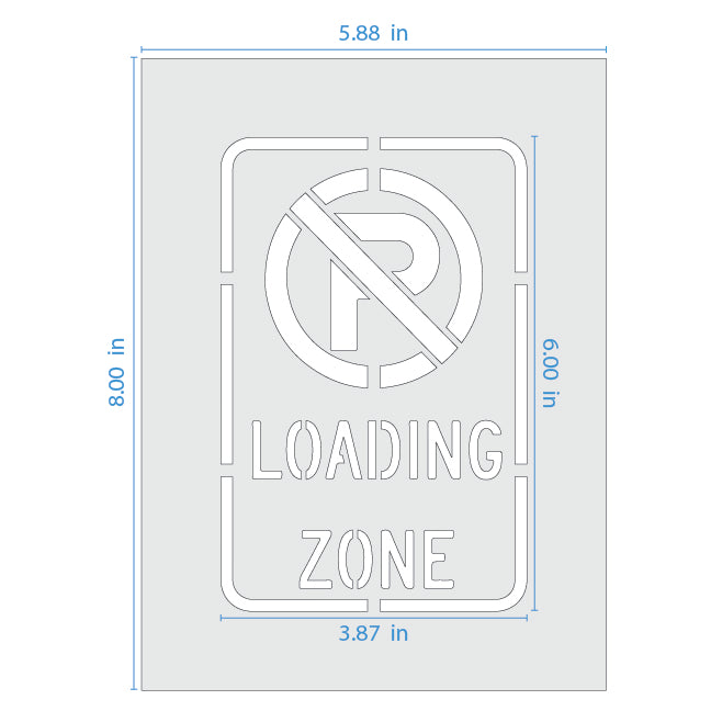 No Parking Loading Zone Symbol Sign Stencil