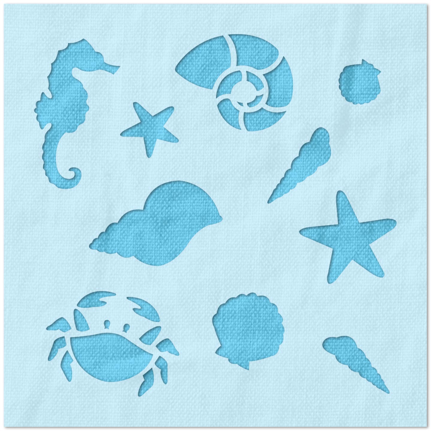 Ocean Symbols Pattern Stencil