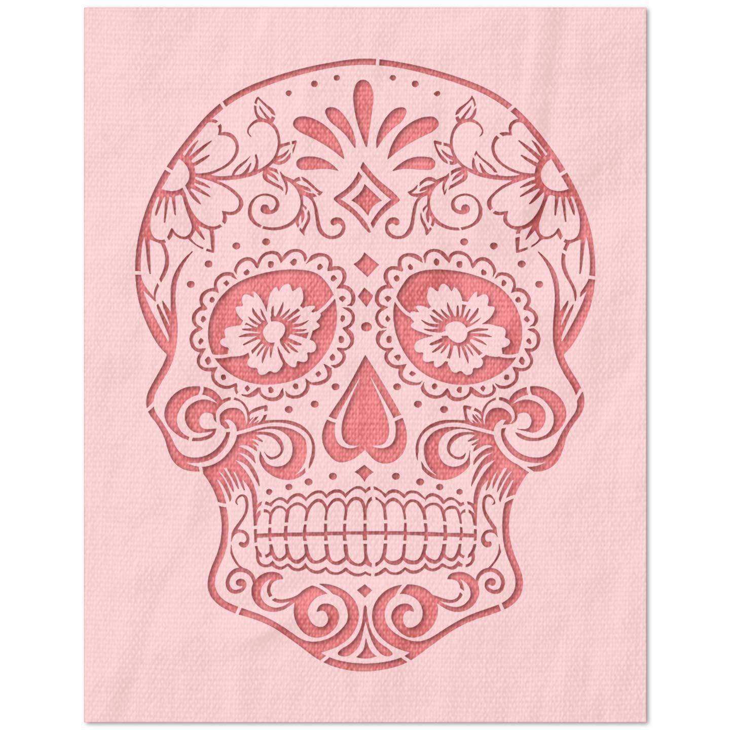 Ornate Dia de los Muertos Skull Stencil