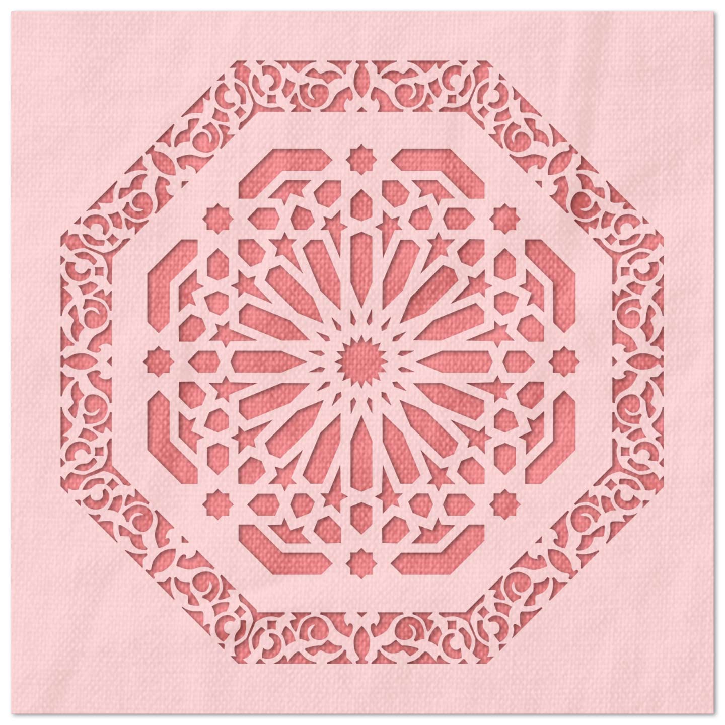 Ornate Octagonal Tile Pattern Stencil