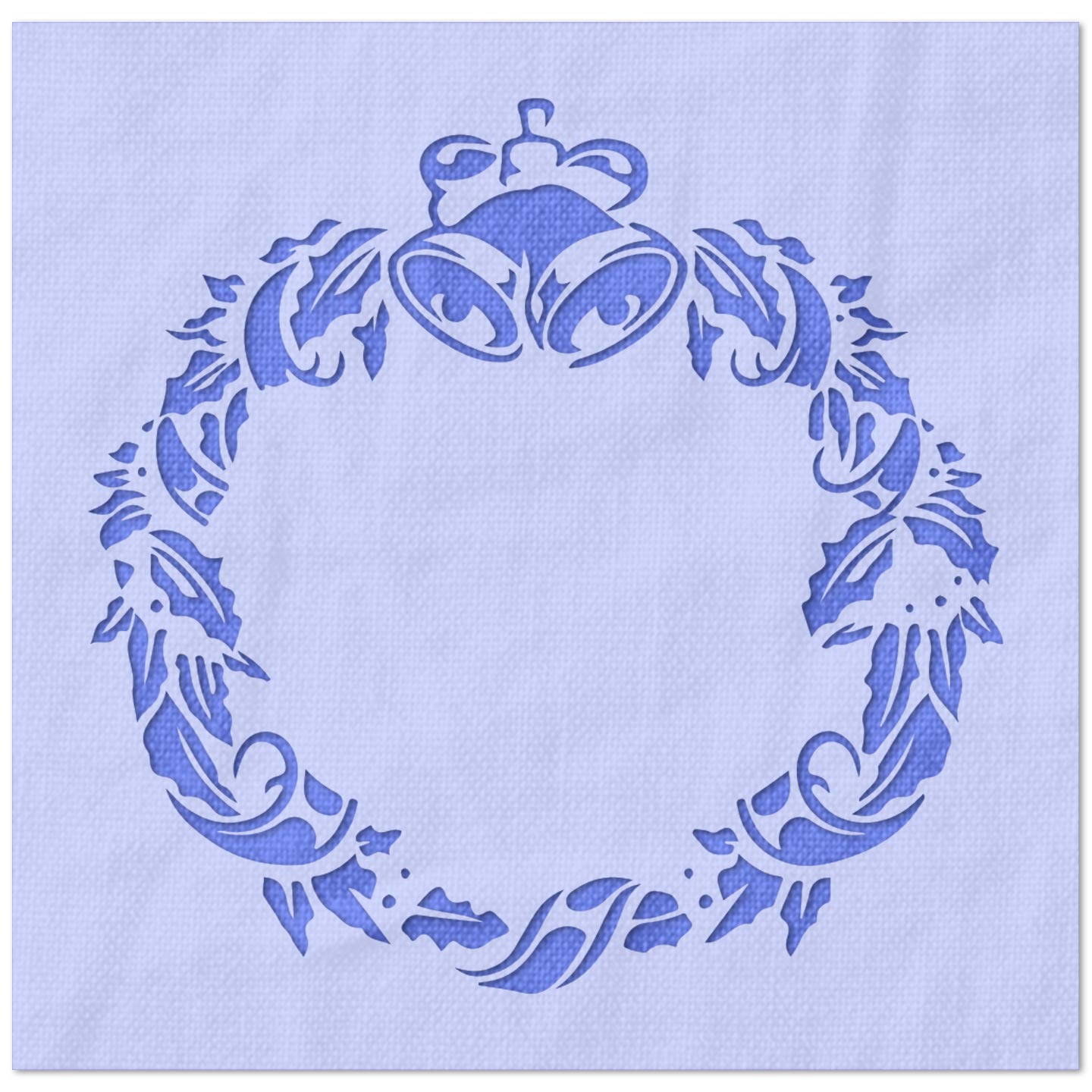 Ornate Wreath with Bells Stencil