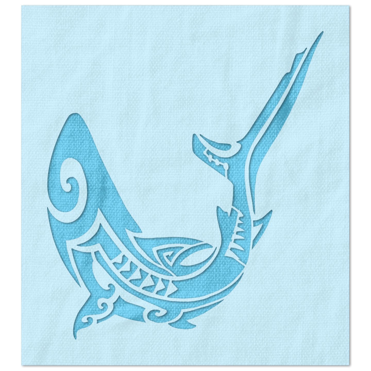 Pacific Island Shark Design Stencil