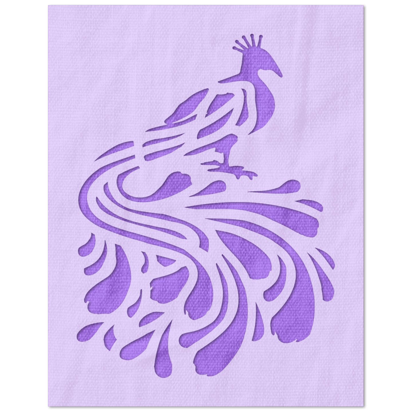 Peacock with Beautiful Feathers Stencil