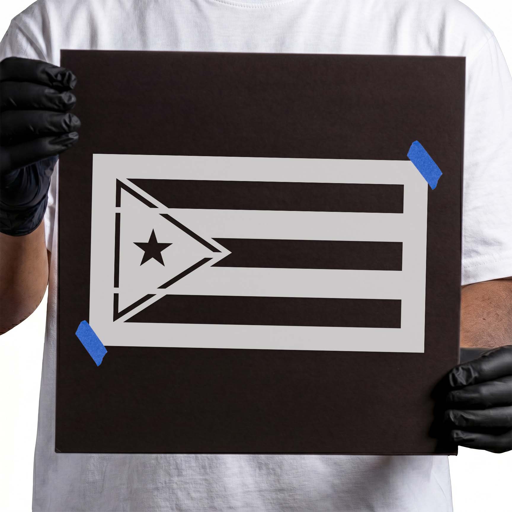 Puerto Rico Flag Long Stencil